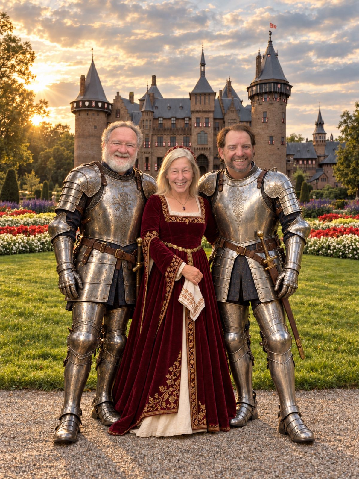 A little AI fun: Debbie, Chad, and me with a medieval wardrobe upgrade. The castle theme may have gone to our heads.