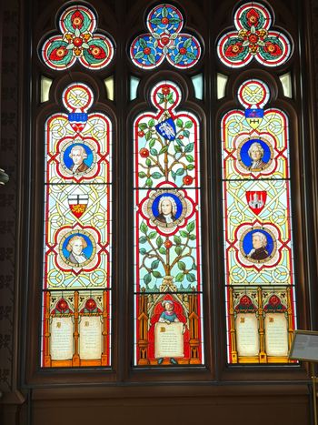 Schloss Drachenburg, Königswinter. Color and detail in the stained-glass panels. Worth a closer look.
