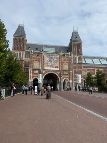 The grand exterior of Amsterdam’s Rijksmuseum. The building itself gives you plenty to look at.
