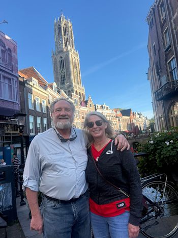 Debbie and me with Utrecht’s Dom Tower behind us. Hard to fit all that history into one frame.
