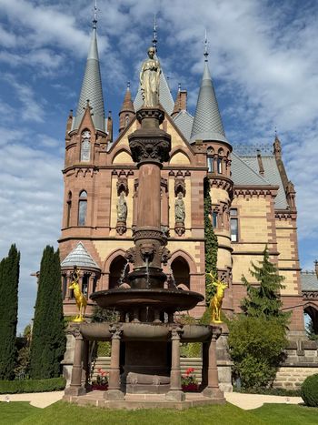 Schloss Drachenburg, Königswinter. A castle and a fountain in the German sunshine. Apparently one impressive feature was not enough.
