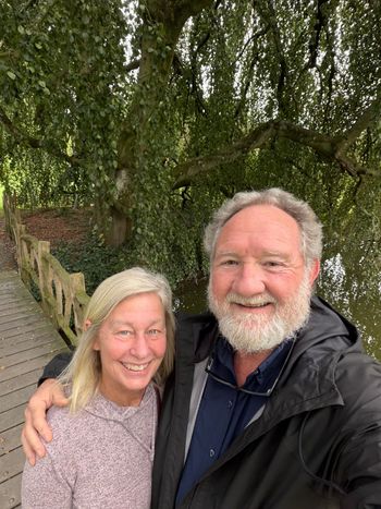 Kasteel de Haar, near Utrecht. The two of us beneath a willow. Some backgrounds feel especially appropriate.
