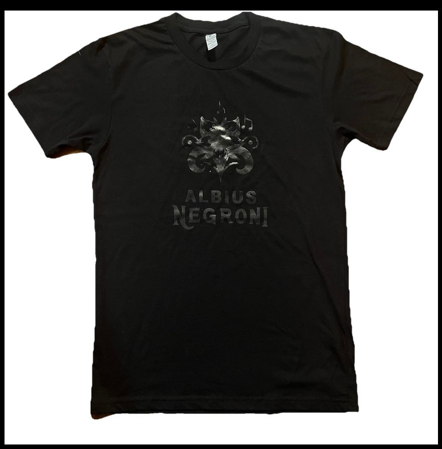 Albius Negroni Legacy Logo Tee Shirt - Black on Black