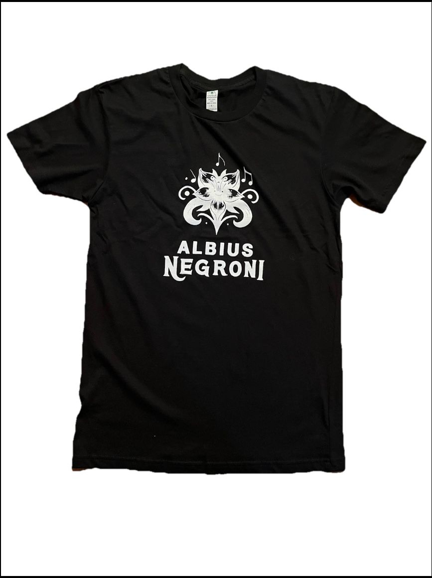 Albius Negroni Legacy Logo Tee - White on Black