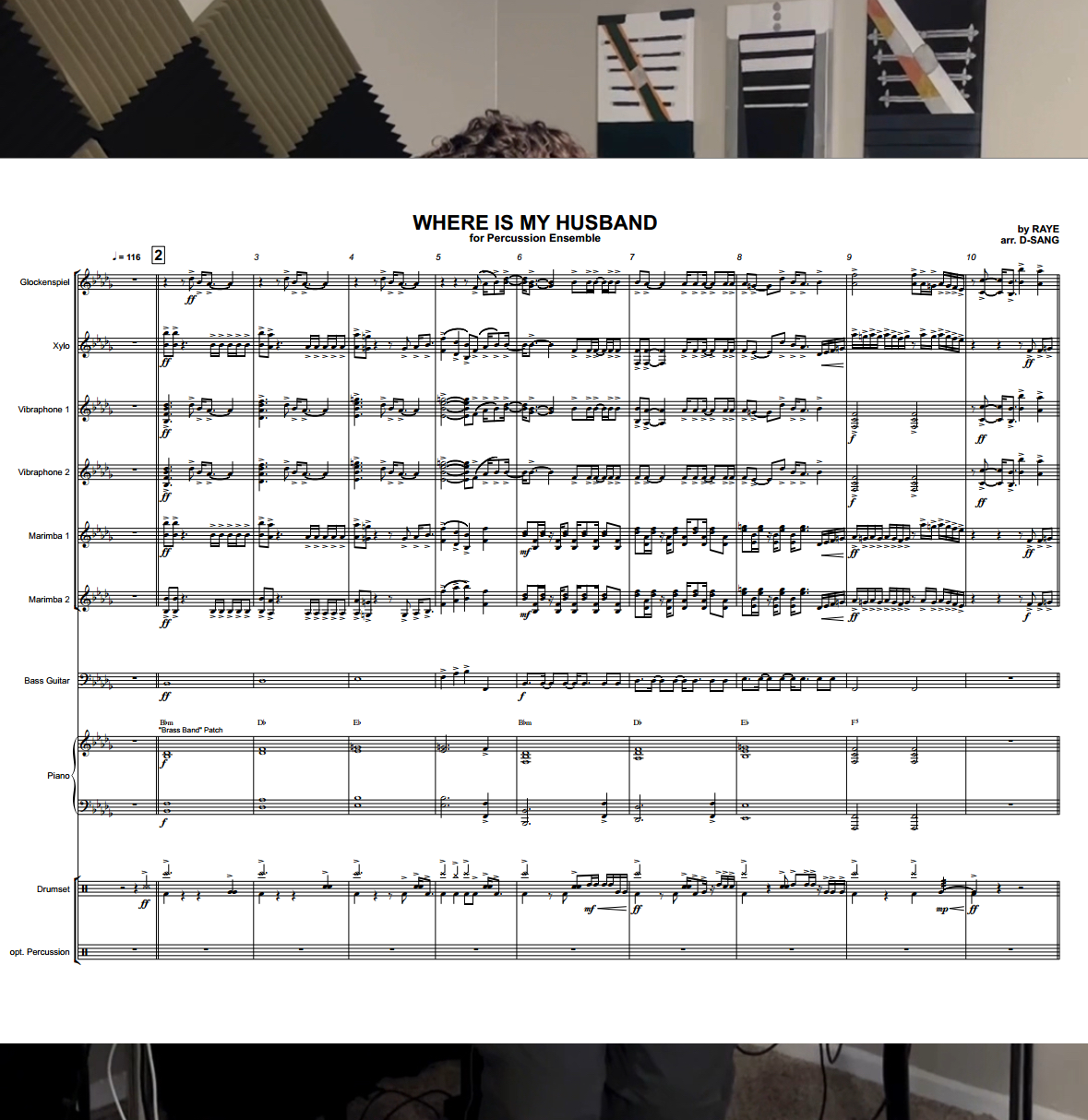 WHERE IS MY HUSBAND for Percussion Ensemble