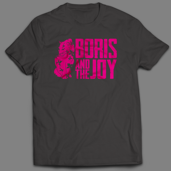 Boris and the Joy Pink Logo T-Shirt/Graphite