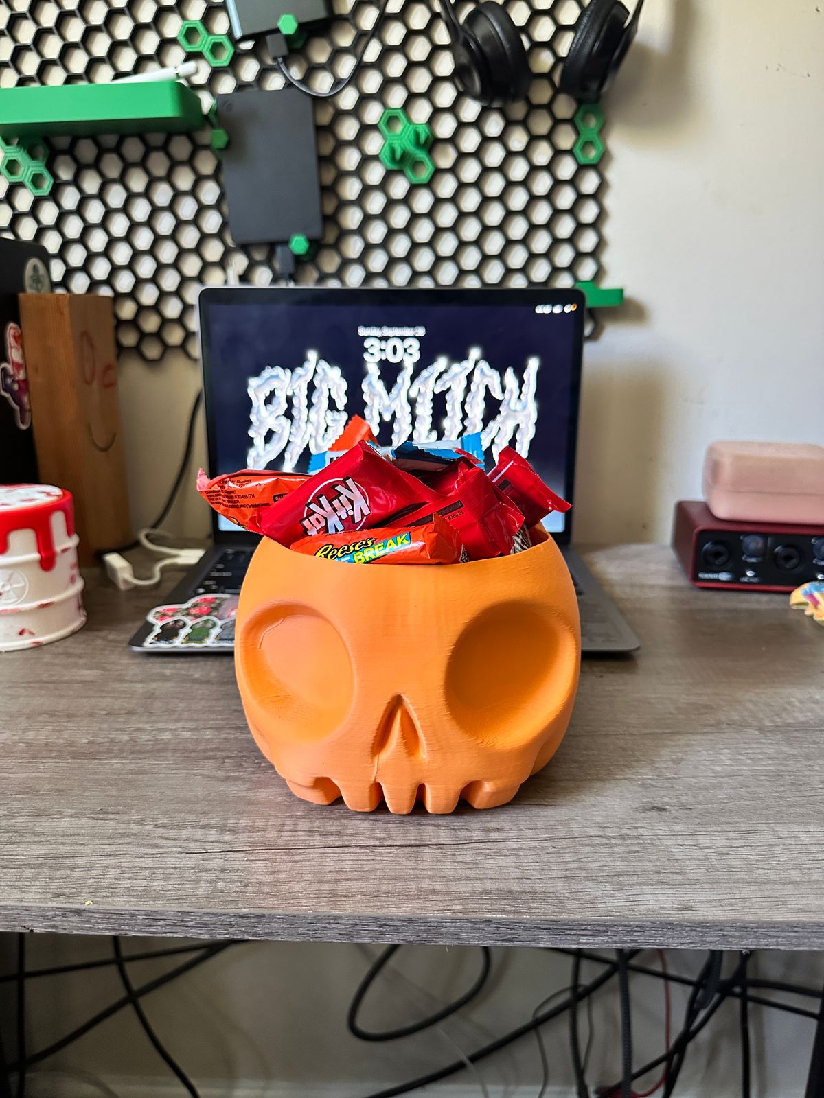 Pumpkin Skull Candy Basket
