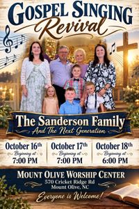 Gospel Singing Revival with The Sanderson Family