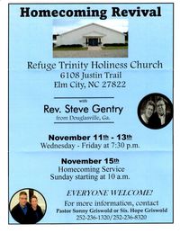 Homecoming Revival with Rev. Steve Gentry