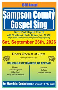 108th Sampson County Gospel Sing