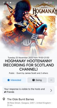 Hogmanay Hootenanny (recording for the Scotland Channel)