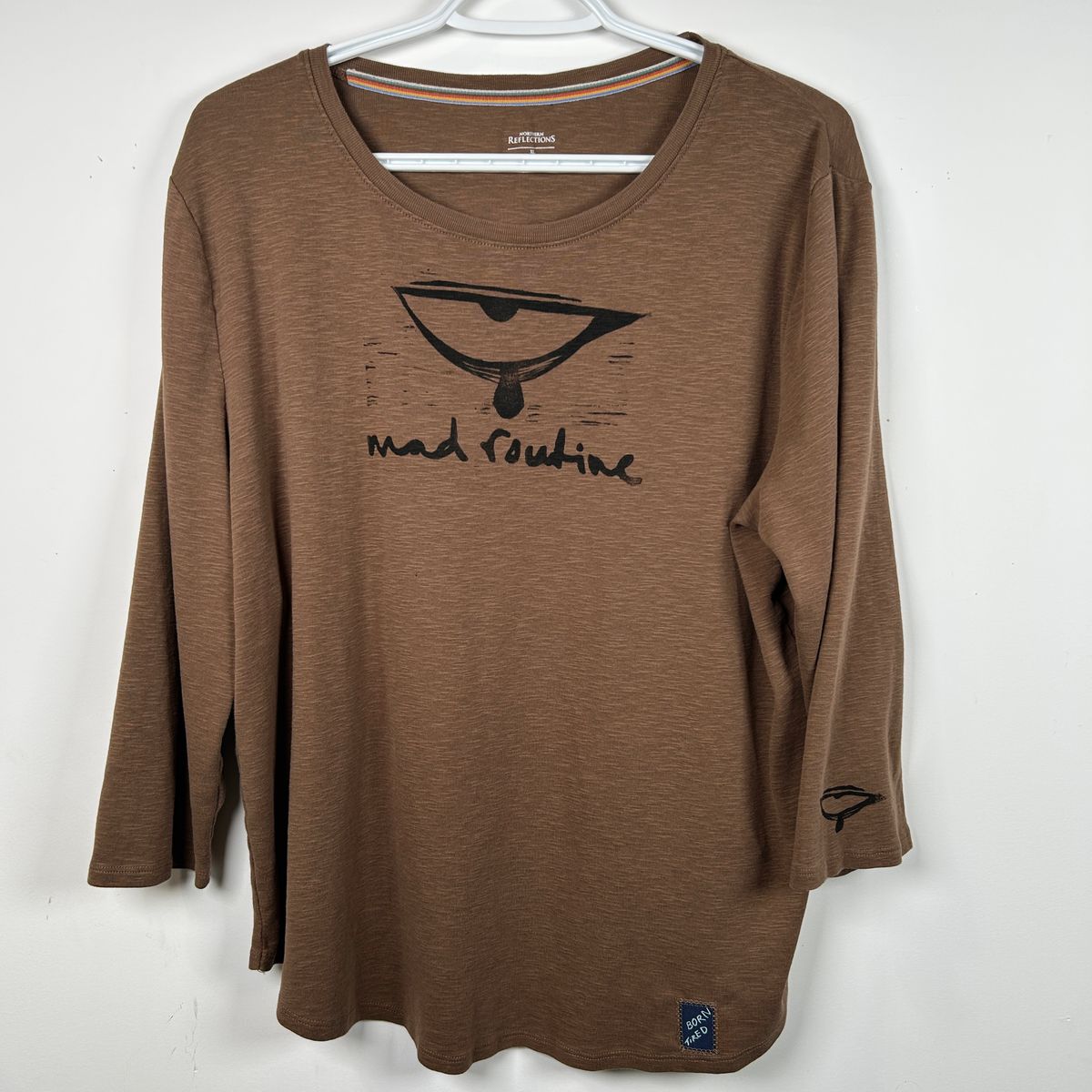 XL ★ MEDIUM BROWN 3/4 SLEEVE TEE