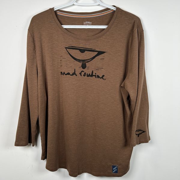XL ★ MEDIUM BROWN 3/4 SLEEVE TEE