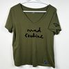 M ★ DARK GREEN V NECK TEE