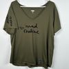 2XL ★ DARK OLIVE V NECK TEE 
