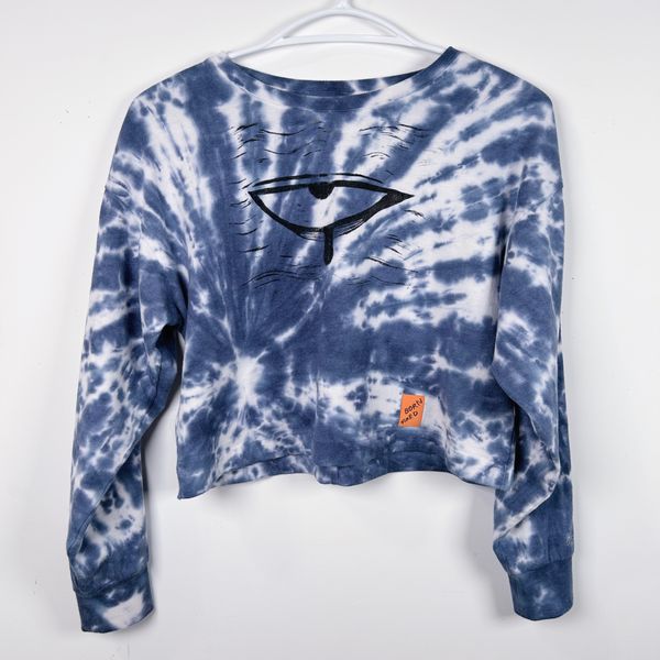 M ★ NAVY TYE DYE LONG SLEEVE CROP