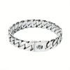 Stainless Steel Dog Chain Necklace, 32mm Cuban Link Chain Silvery Pet Collar