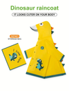 Dinosaur Raincoat for Kids- Lightweight, Waterproof Full-Body Hood & Pockets Dinosaur Rain Jacket