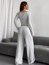 Fitted One-Shoulder Outfit in Dark Gray