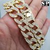 EB-Full Iced Out Cuban Link Chain Necklace 16-18-20-24 inches