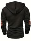 Mens Stylish Casual Hooded Sweatshirt with Color-Blocking Design