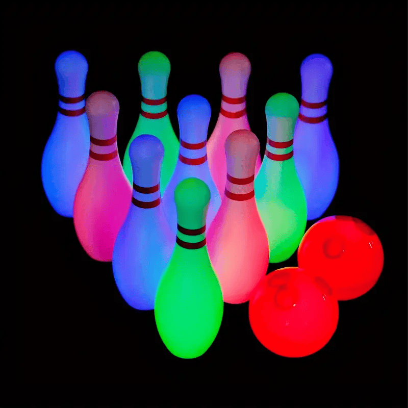 LIGHT UP NEON COLORED BOWLING SET FOR KIDS