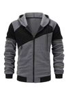 2pcs Mens Autumn Winter Sports Set, Adjustable Waistband, Long Sleeve Hooded Zipper Jacket, Drawstring Pants