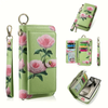 Elegant Floral PU Clutch Wallets Multi-Card Card Holder Coin Purse for Women.