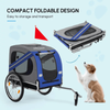 Folding Dog Bike Trailer Pet Cart for Bicycle w_Universal Hitch