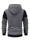 2pcs Mens Autumn Winter Sports Set, Adjustable Waistband, Long Sleeve Hooded Zipper Jacket, Drawstring Pants