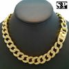 EB-Full Iced Out Cuban Link Chain Necklace 16-18-20-24 inches