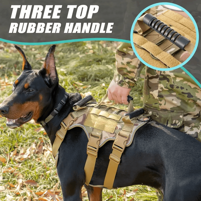 Tactical Dog Harness, Outdoor Training Vest with Explosion-Proof Leash