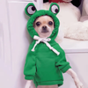 Cute Frog Pet Sweater With Hoody One Size.