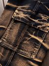 MENS SLIM FIT BROWN GOLD GRADIENT JEANS