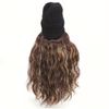 Womens Knit Beanie Hat with Long Curly Wavy Synthetic Hair Extensions