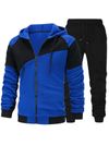 2pcs Mens Autumn Winter Sports Set, Adjustable Waistband, Long Sleeve Hooded Zipper Jacket, Drawstring Pants