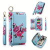 Elegant Floral PU Clutch Wallets Multi-Card Card Holder Coin Purse for Women.