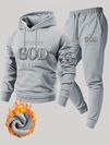 MenS Casual Hooded Sweatshirt & Jogger Set - _Without God I Am Nothing