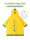 Dinosaur Raincoat for Kids- Lightweight, Waterproof Full-Body Hood & Pockets Dinosaur Rain Jacket