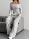 Fitted One-Shoulder Outfit in Dark Gray