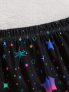 Flame-retardant girls pajama set in with various cartoon unicorn prints GLOWS UNDER UV LIGHT
