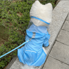 Fully Covered Pet Raincoat with Rain Boots, Fully Wrapped Raincoat with Snap Button Design. 