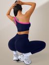 Womens Athletic Workout Set Off-Shoulder Top And High-Waisted Leggings
