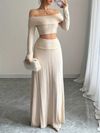 Ladies Elegant Two-Piece Set Super Long Dress 