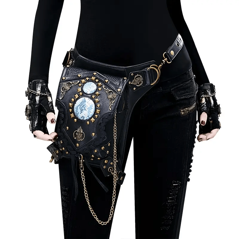 New Cross-Border Steampunk Shoulder Crossbody Chain Trendy Waist Bag