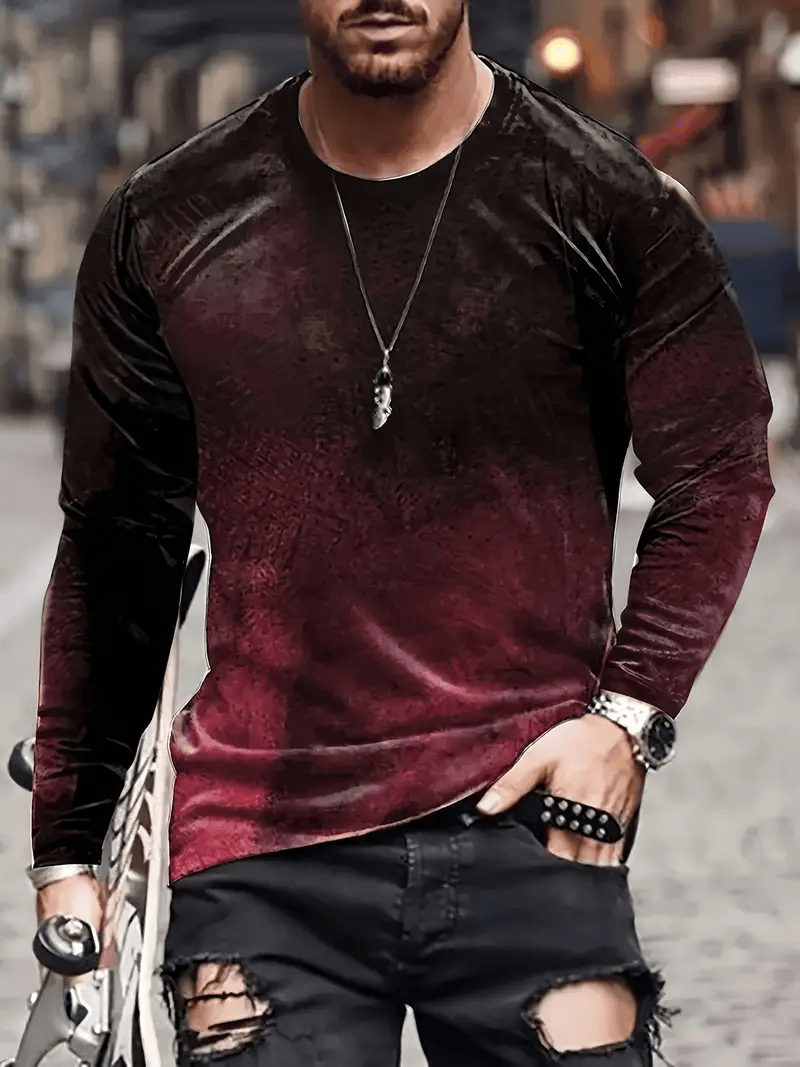 MENS 3D PRINTED GEOMETRIC PATTER WINTER TOP SHIRT