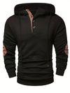 Mens Stylish Casual Hooded Sweatshirt with Color-Blocking Design