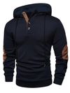Mens Stylish Casual Hooded Sweatshirt with Color-Blocking Design
