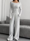 Fitted One-Shoulder Outfit in Dark Gray