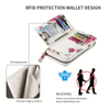 Elegant Floral PU Clutch Wallets Multi-Card Card Holder Coin Purse for Women.